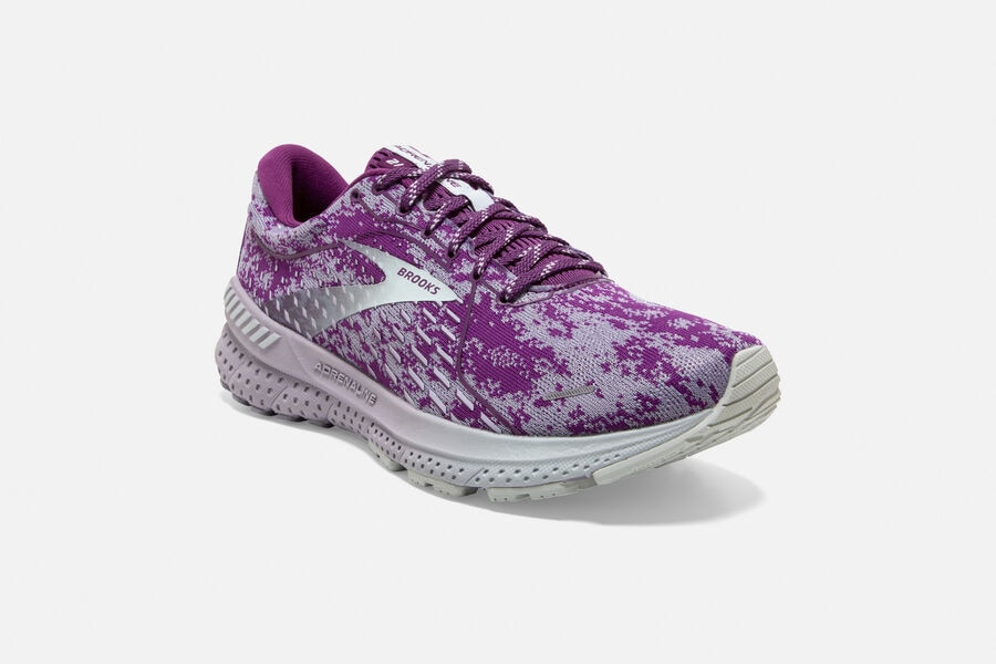 Brooks Adrenaline GTS 21 Road Running Shoes - Womens - Purple/Silver - YX9538417